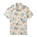 Camisas Hawaianas Para Hombre Flores Blancas y Camisa de Colibrí 100% Algodón