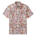 Camisa Hawaiana de Hombre Medita y Aligera tu Corazón Por Chiara De David Camisa Aloha de Algodón con Botones y Manga Corta