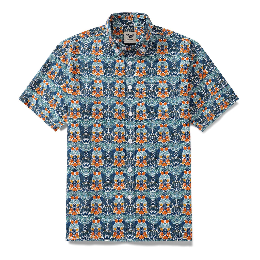 Camisa hawaiana para hombre con estampado "Under The Sea World" de Sara, de algodón, con botones, manga corta, camisa Aloha