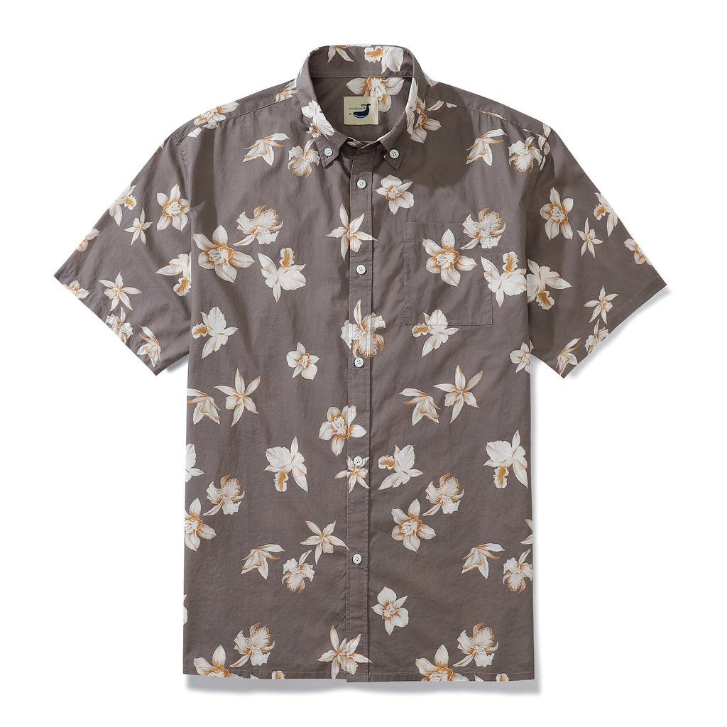 Camisa hawaiana para hombre de algodón, manga corta, con botones, estilo vintage de los años 20