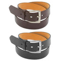 2-Pack: Men's Black & Brown Solid Belts