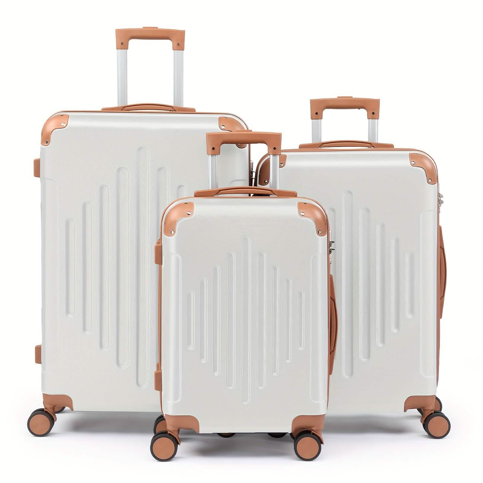 3-Piece Hard Shell Luggage Set with TSA Lock – 20/24/28 Inch 360° Spinner Wheels
