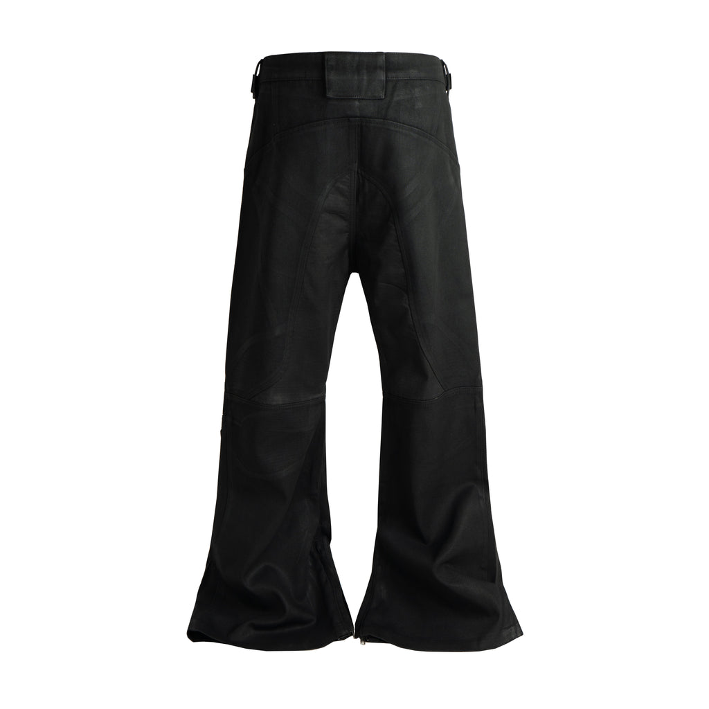 WAXED FLARE BIKER DENIM