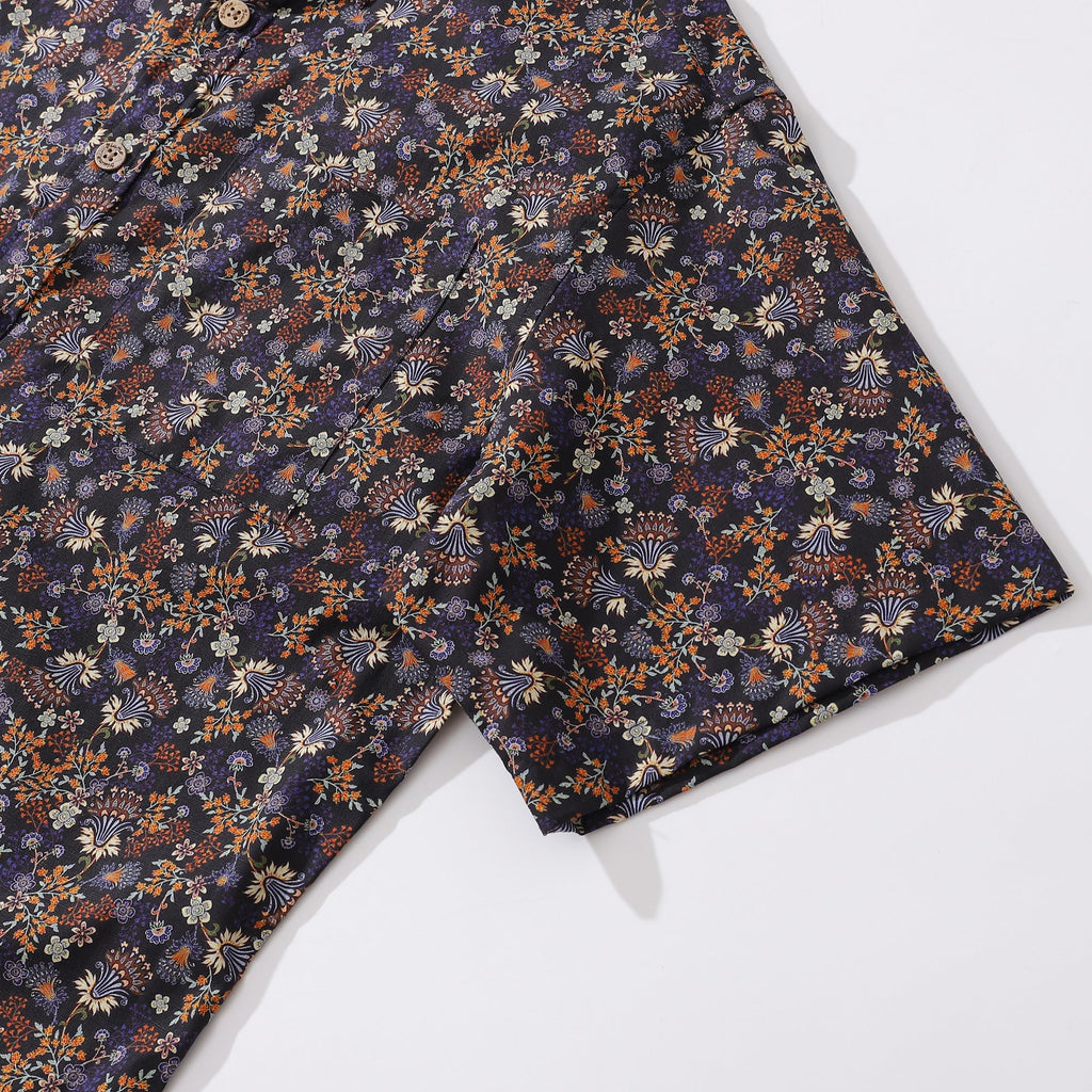 Camisa Hawaiana para Hombre Camisa Abotonada Garde de Manga Corta 100% Algodón