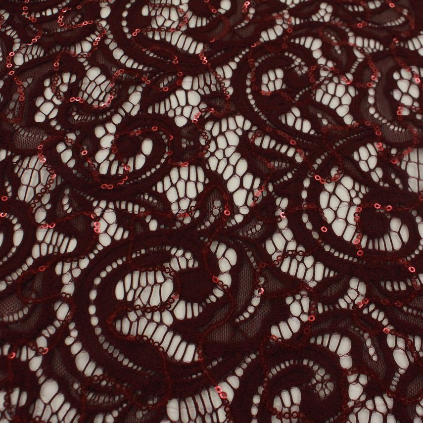 Ashley Stretch Lace Sequin Fabric | Blue Moon Fabrics