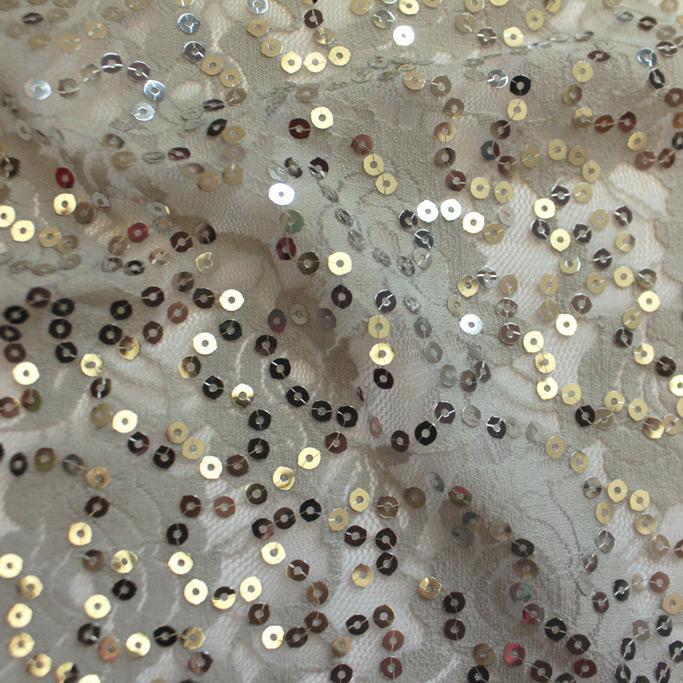 Charlize Stretch Lace Sequin Fabric | Blue Moon Fabrics