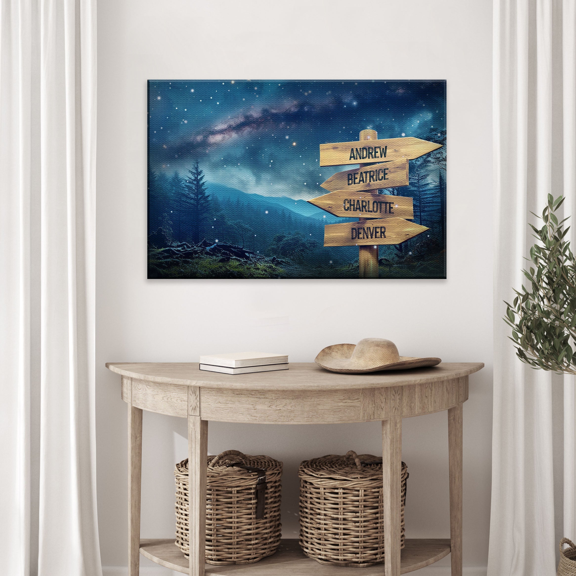 Starry Sky Family Names Sign