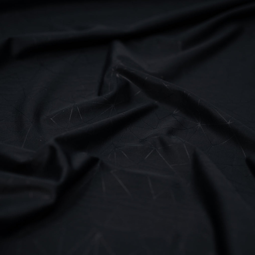 Geometric Embossed Matte Nylon Spandex Tricot Fabric | Blue Moon Fabrics