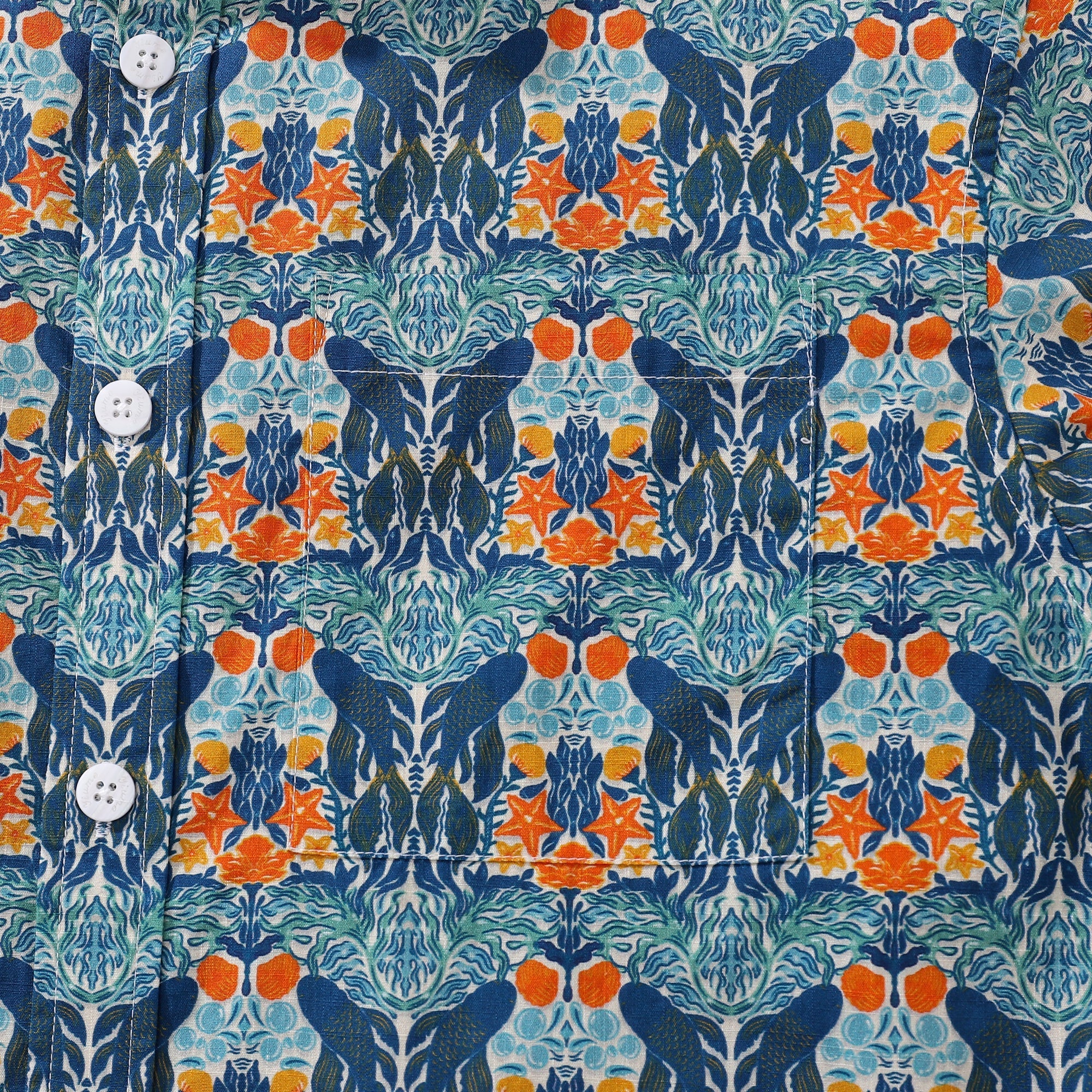 Camisa hawaiana para hombre con estampado "Under The Sea World" de Sara, de algodón, con botones, manga corta, camisa Aloha