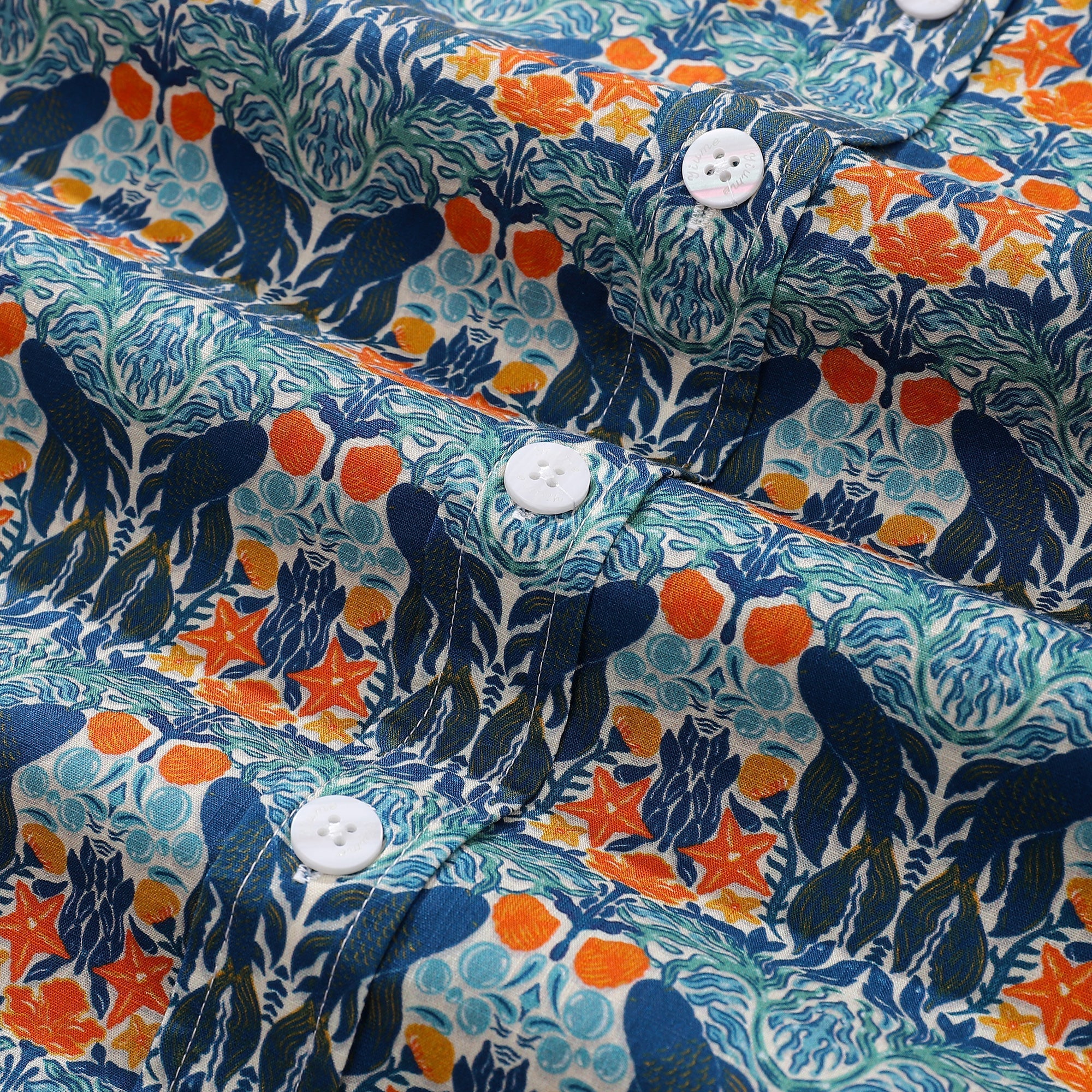 Camisa hawaiana para hombre con estampado "Under The Sea World" de Sara, de algodón, con botones, manga corta, camisa Aloha