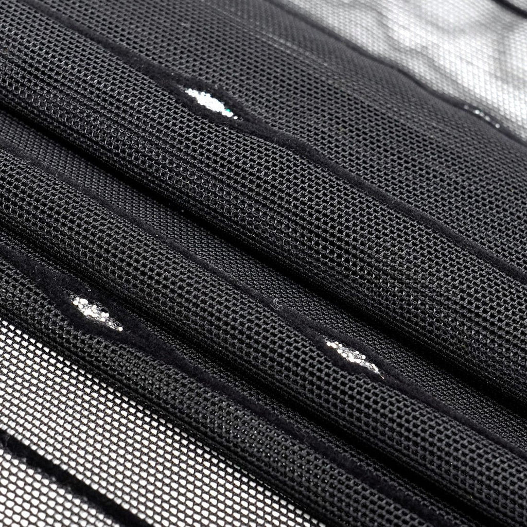 Linear Flocked Stretch Mesh Fabric | Blue Moon Fabrics