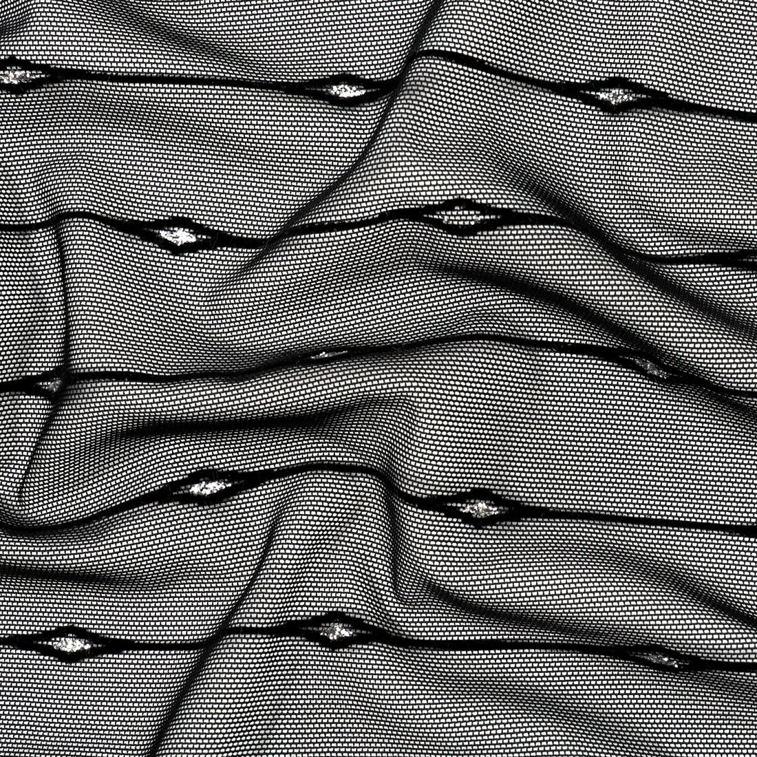 Linear Flocked Stretch Mesh Fabric | Blue Moon Fabrics