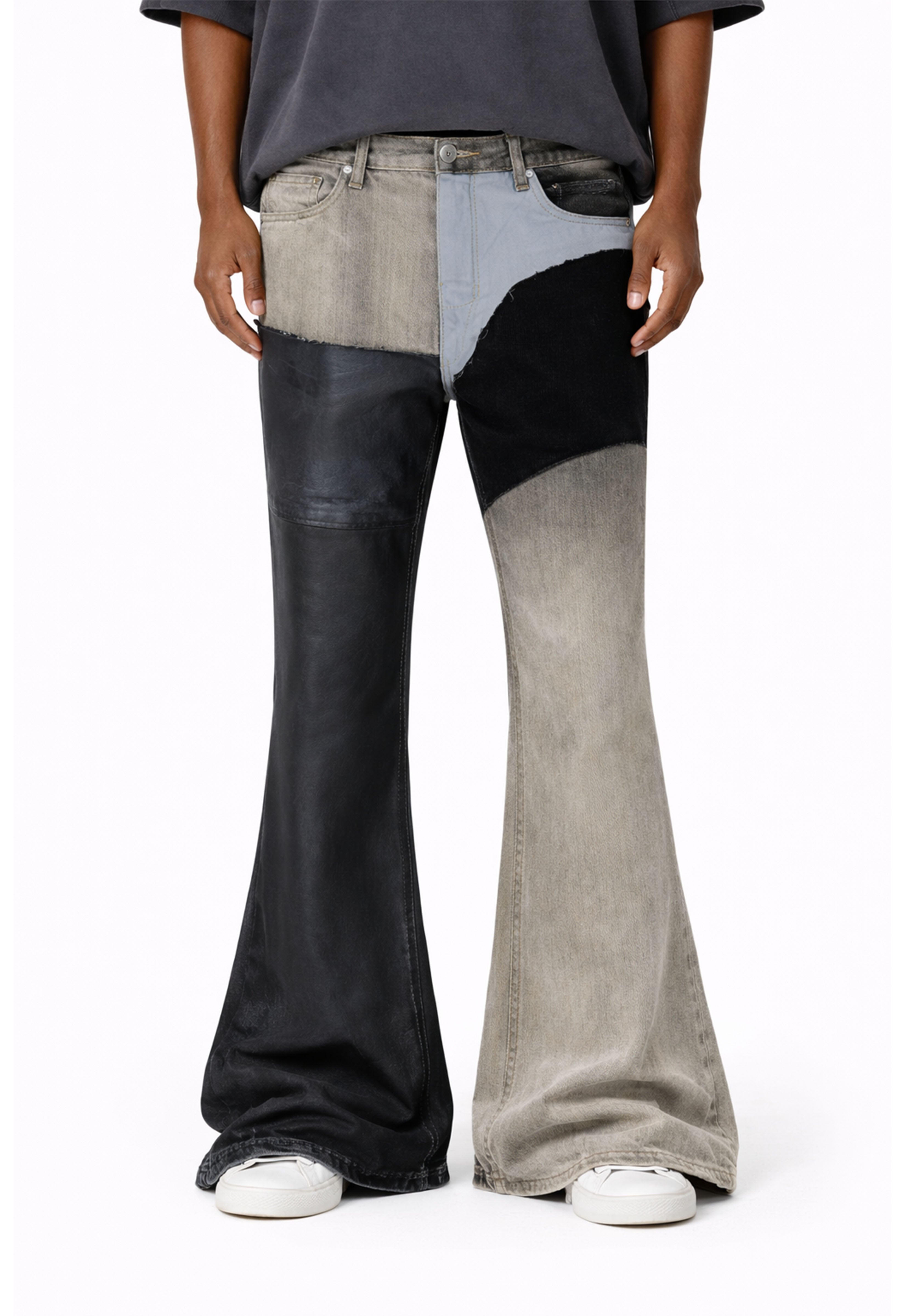 PATCHWORK FLARE DENIM