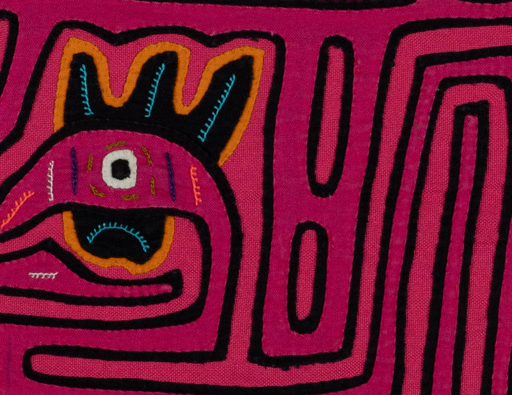 Pink Rooster Head Mola