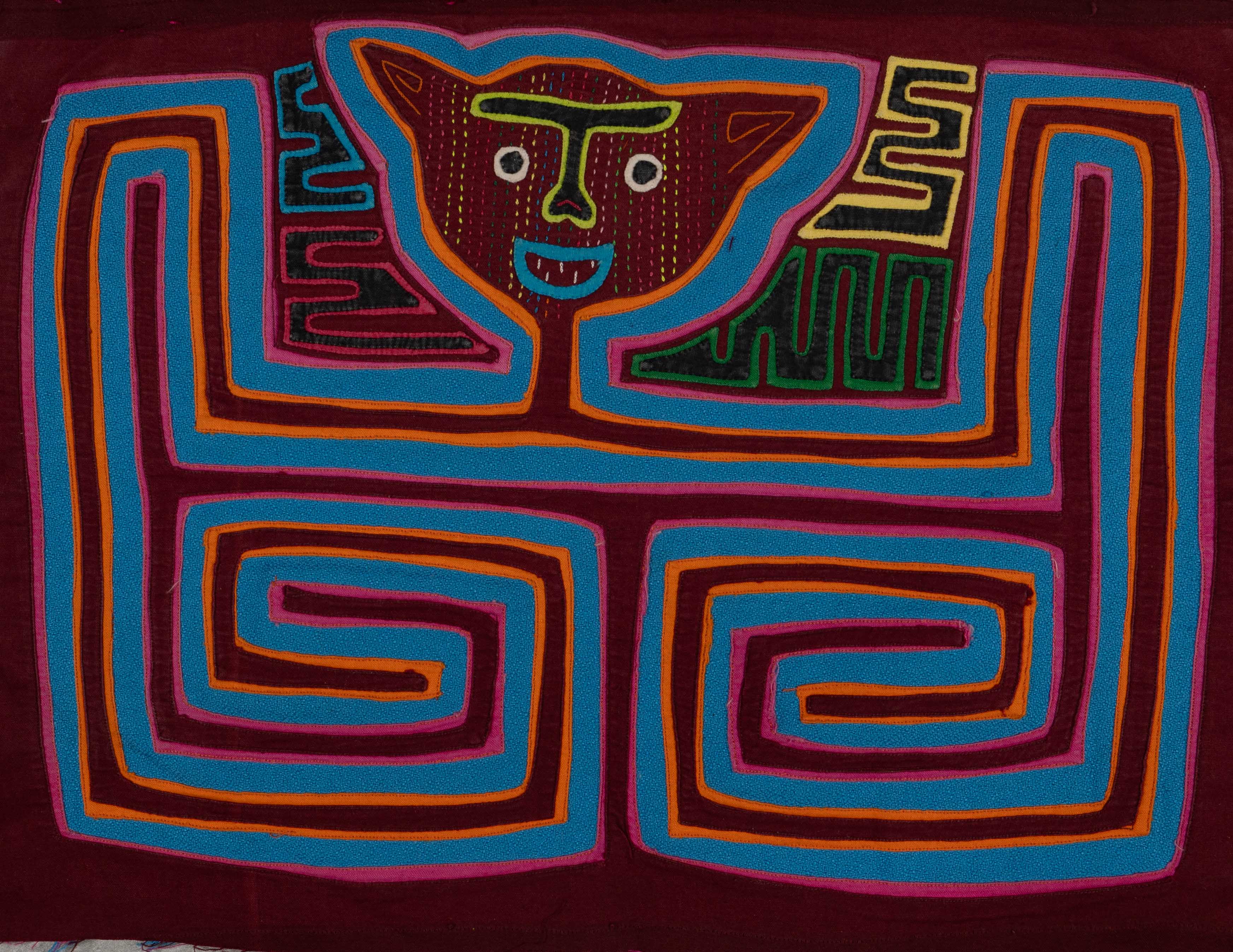 Machine Stitched Kitty Cat Kuna Mola