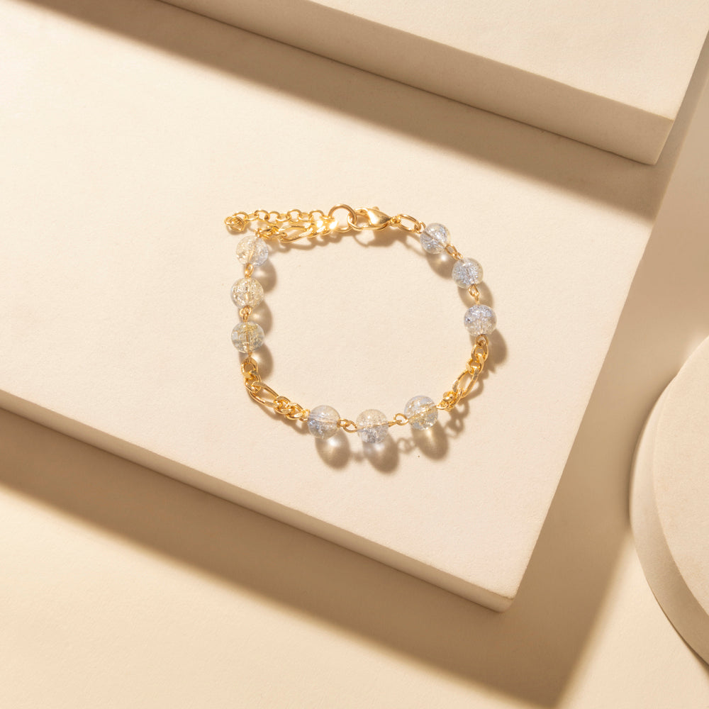 Myra Gulf Shell Stack Bracelet in Dune Gold