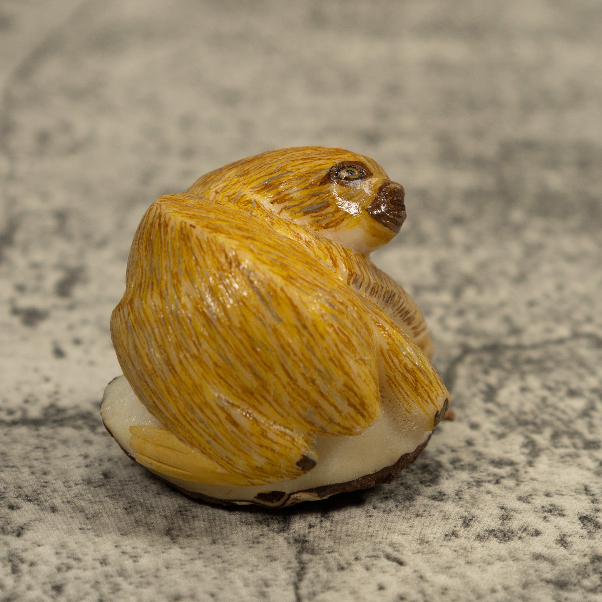 Brown Sloth Tagua Carving