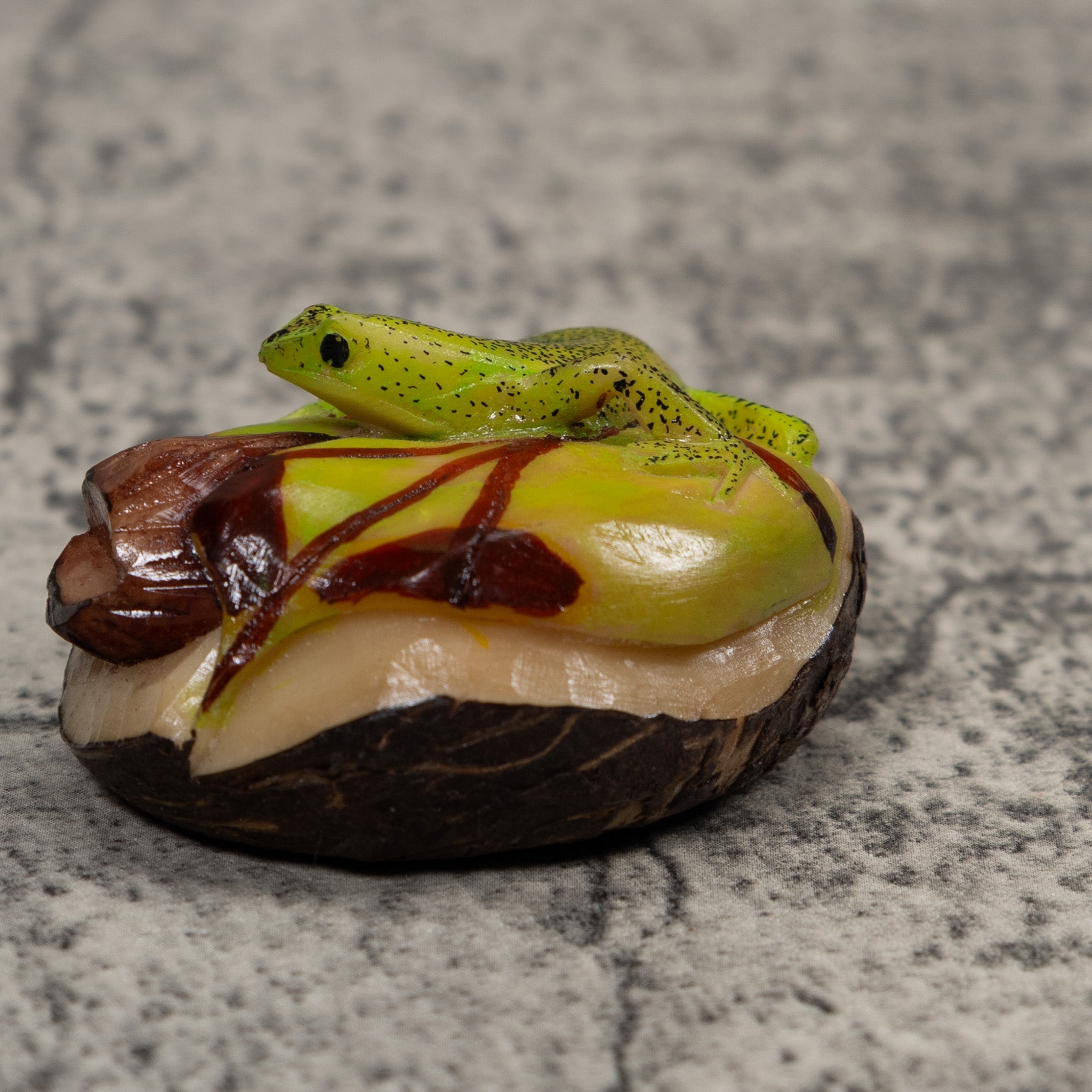 Green Frog Tagua Carving