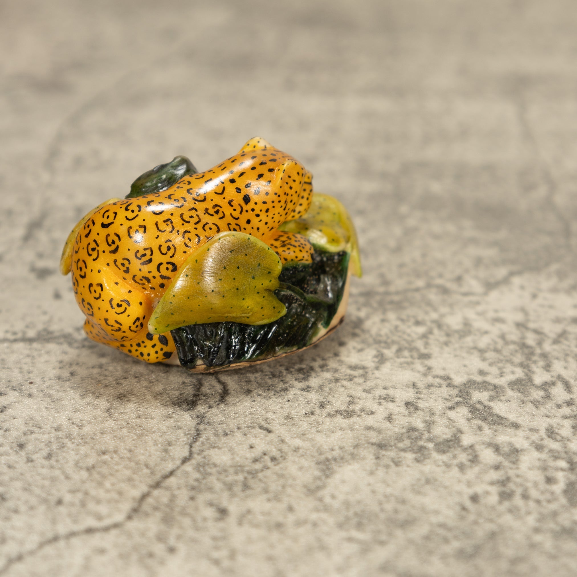 Ocelot Cat Tagua Nut Carving