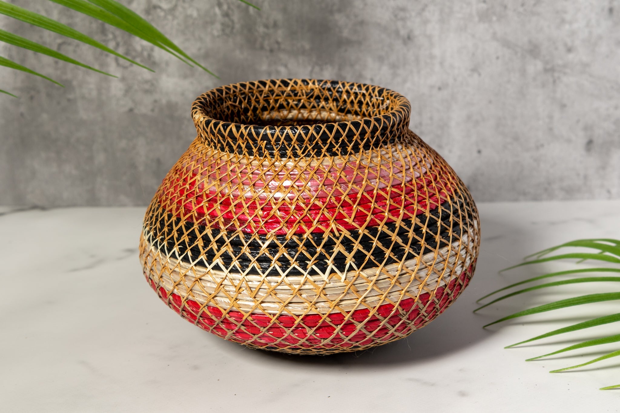Silver Fish Net Woven Basket
