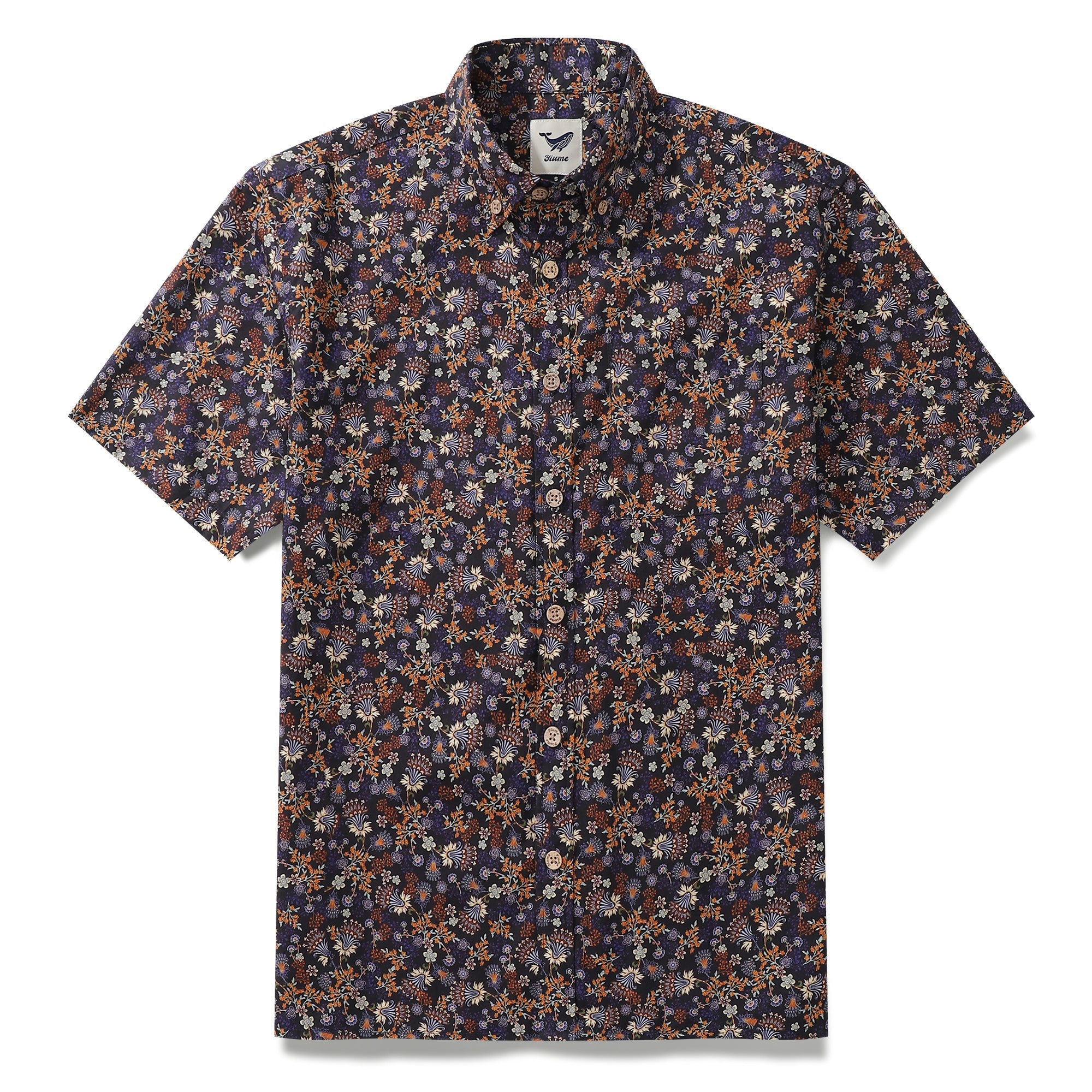 Camisa Hawaiana para Hombre Camisa Abotonada Garde de Manga Corta 100% Algodón