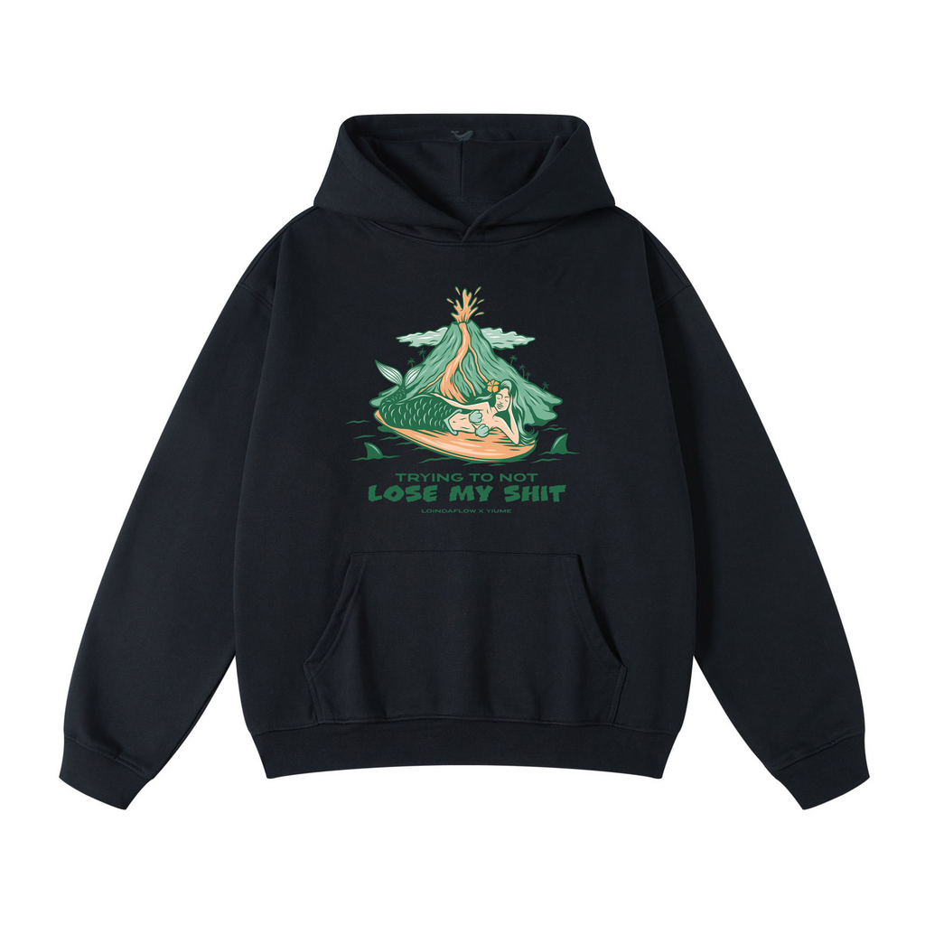 Sudadera con capucha hawaiana para hombre Hang Loose By Loindaflow Print Hoodie - NEGRO