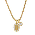 Ladies 18k Gold Plated Brass Our Lady of Guadalupe and Simulated Diamond Pendant Charms